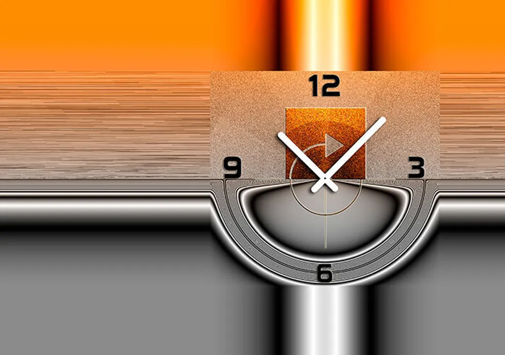 Orologio Design Dixtime 6100 Orange Half Argento | 35x50 cm Moderno - 2