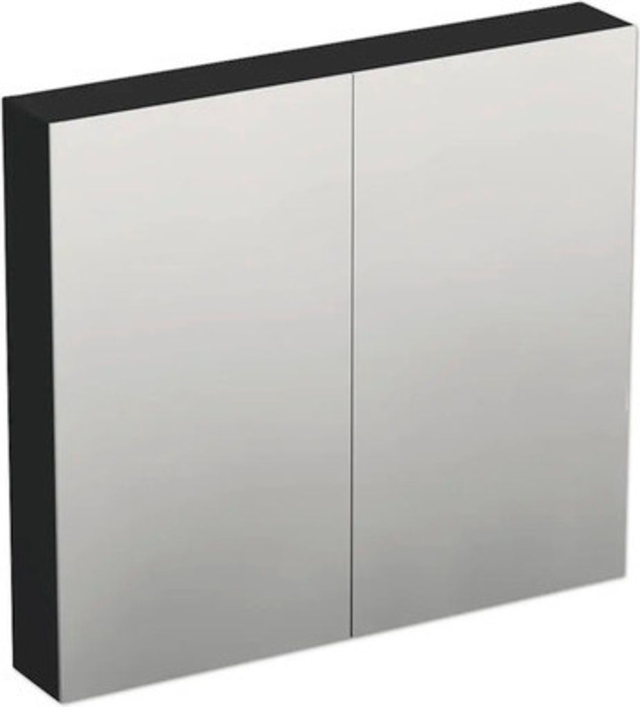 Jungborn Spiegelschrank TRENTA 80 x 14,4 x 72 cm schwarz zu U129 matt 2-türig IP 44