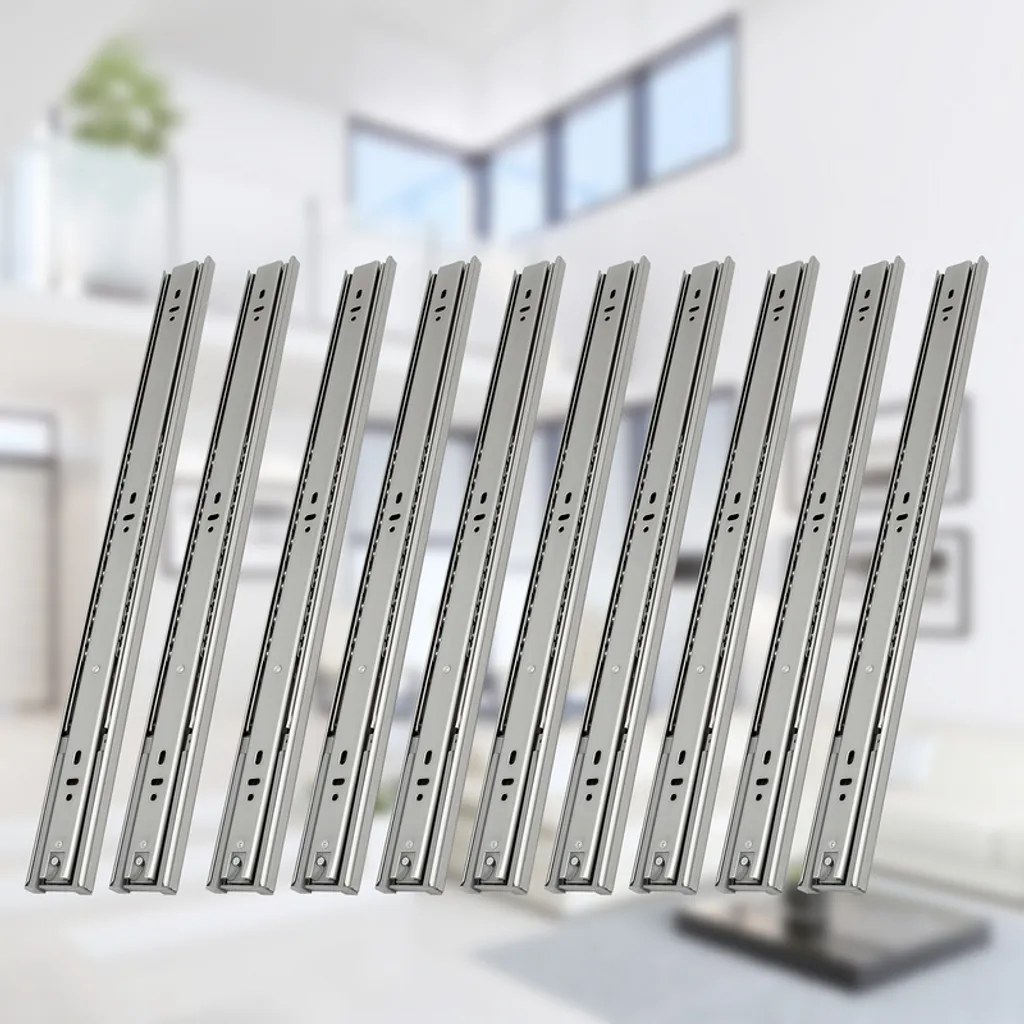 Guide Telescopiche Jiubiaz 400mm 45kg Chiusura Automatica 10 Pezzi