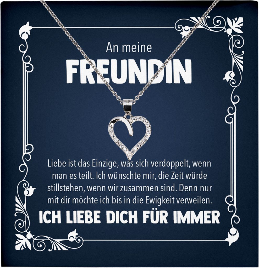 22Feels Echt Silber Halskette - Jahrestag Geschenk Frauen Schmuck Set Freundin Valentinstag Geburtstag Weihnachten - Herz Anhänger, Karte