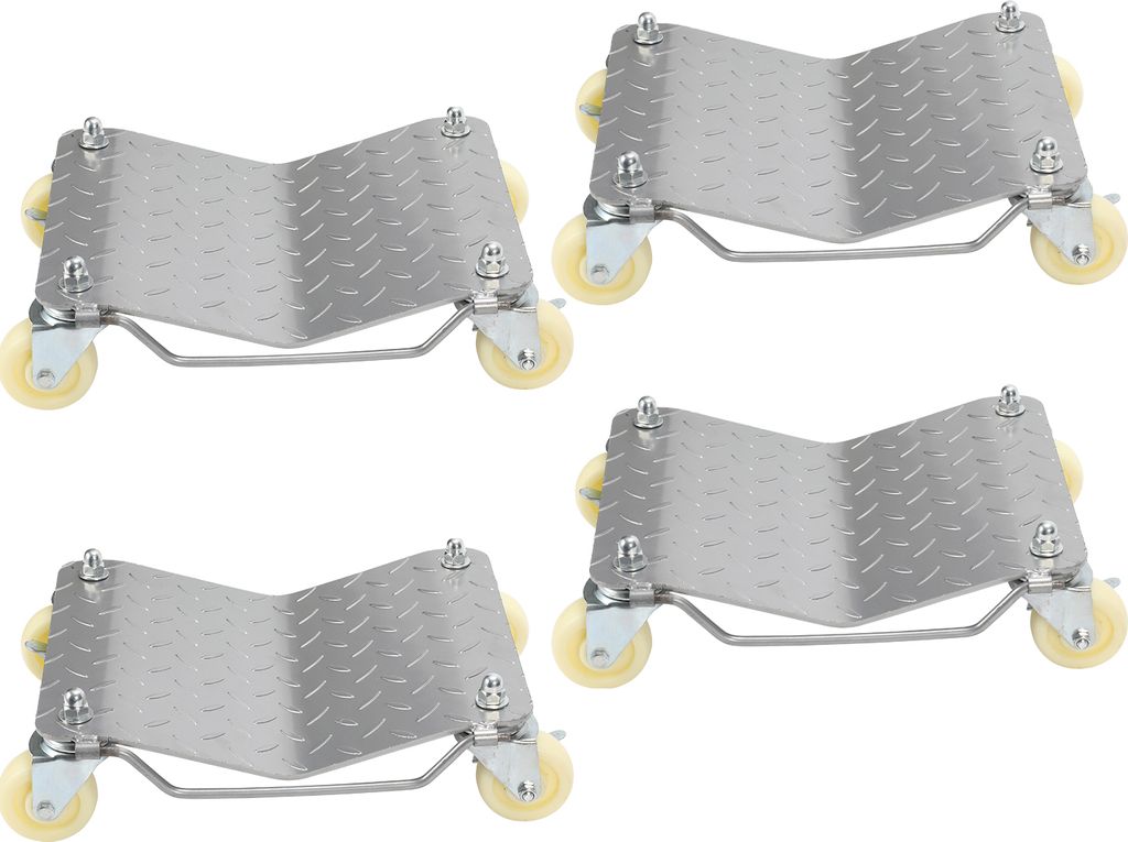 Clanmacy 4pcs Rangierhilfe, Traglast 500 kg pro hilfe, Rangierheber 41x30x 13cm (LxBxH), Rad Rangierroller für PKWs, Autos, LKWs, Traktoren