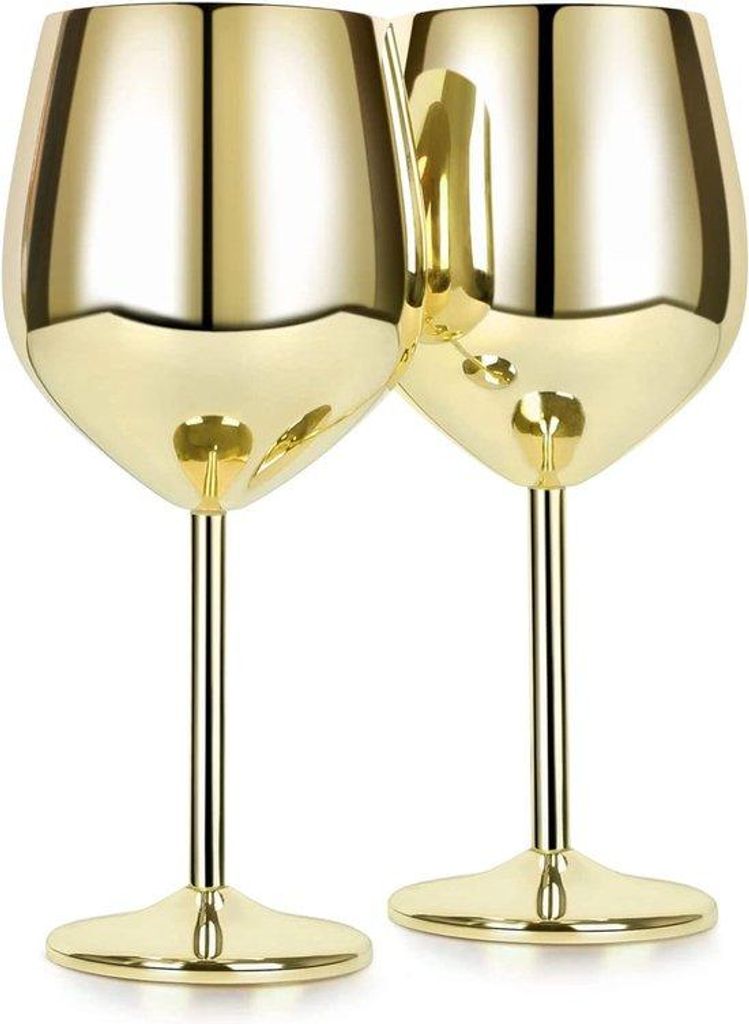 Weingläser Edelstahl Gold 50cl 2er Set