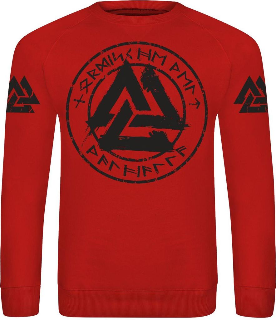 Herren Sweatshirt Nordische Welt Black Runes