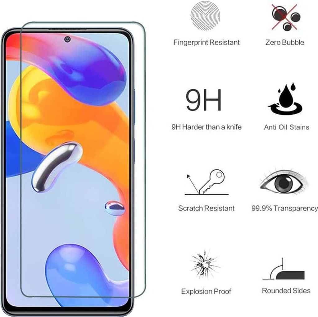 Protezione Schermo In Vetro Temperato 9H Per POCO M4 5G – 3 Pezzi, Trasparente HD, Anti Impronta, Facile Installazione, Compatibile Con Custodie - copertina