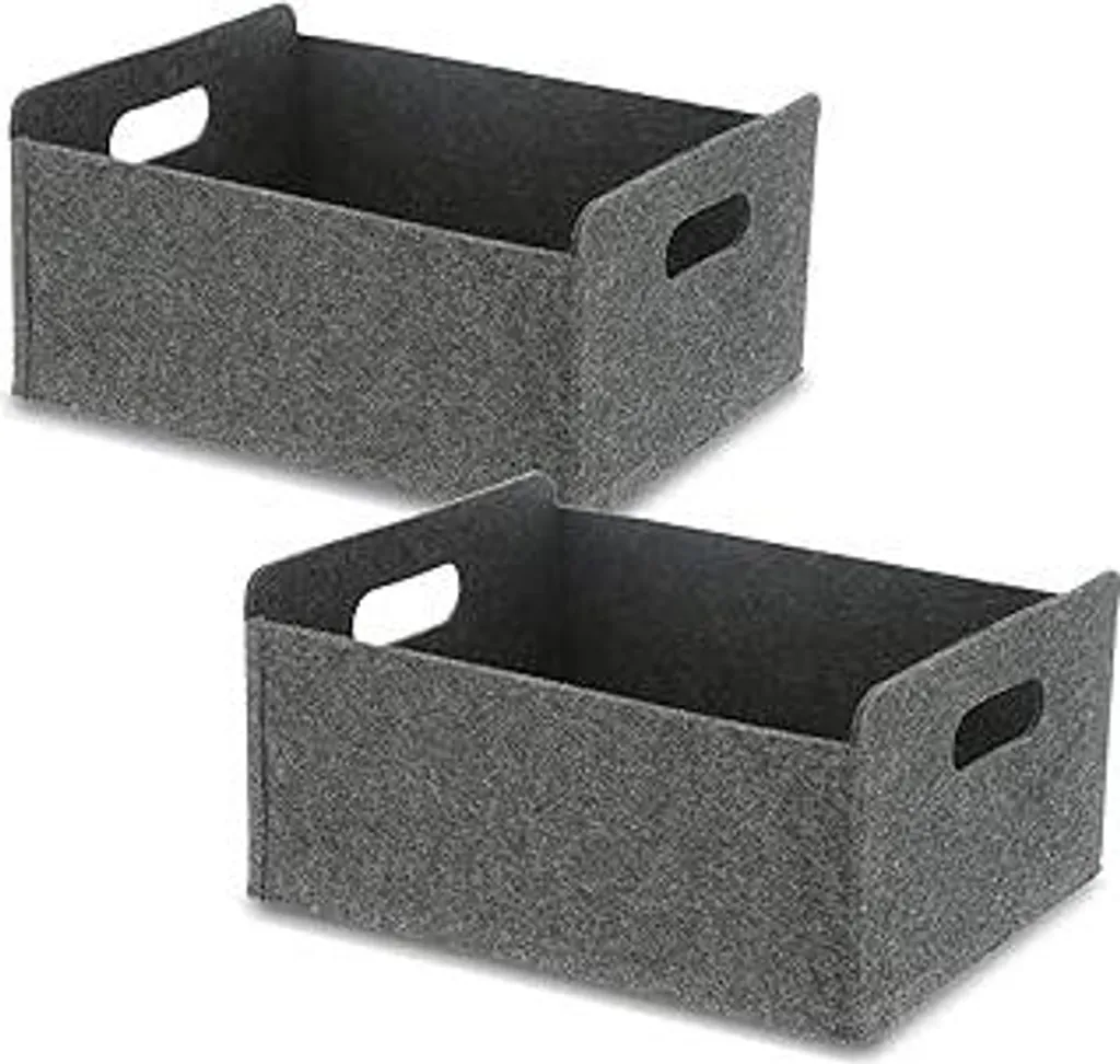 Organizer Scrivania Feltro Bada Bing: Set 2 Pezzi Grigio Scuro