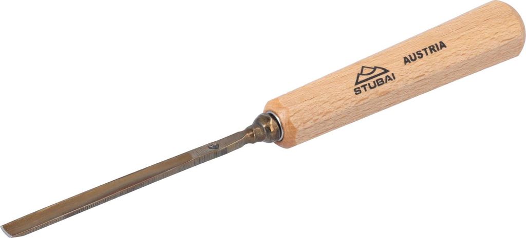 STUBAI Stemmeisen Stechbeitel Serie 52 - Form 4 | Gerades Flacheisen - 6 mm, mit Holzgriff, zum Vorstechen, für Anschlagarbeiten, Schrupparbeiten,...