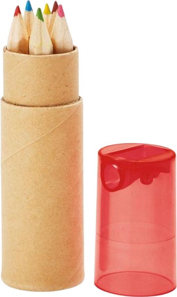 MidOcean - Buntstift "Petit Lambut" 6er-Pack MO686 (Einheitsgröße) (Transparent Rot)