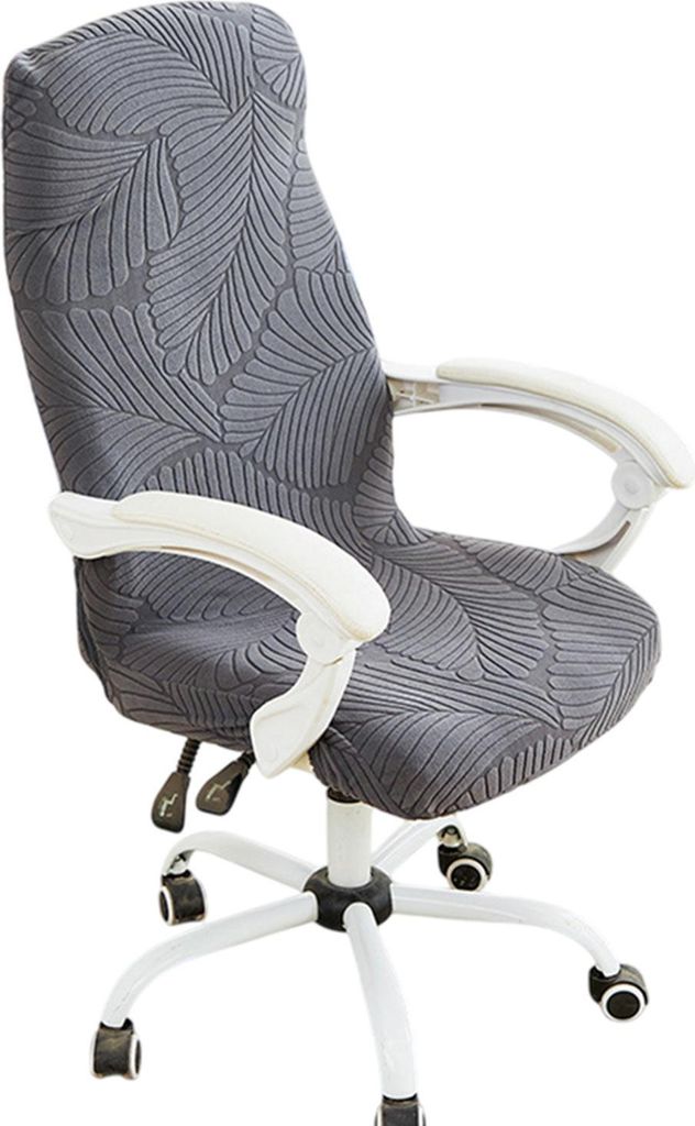 Bürostuhl Bezug, Gaming Stuhl Bezug, Jacquard Stuhlbezug, Dunkelgrau, Rückenhöhe: 70-80 cm