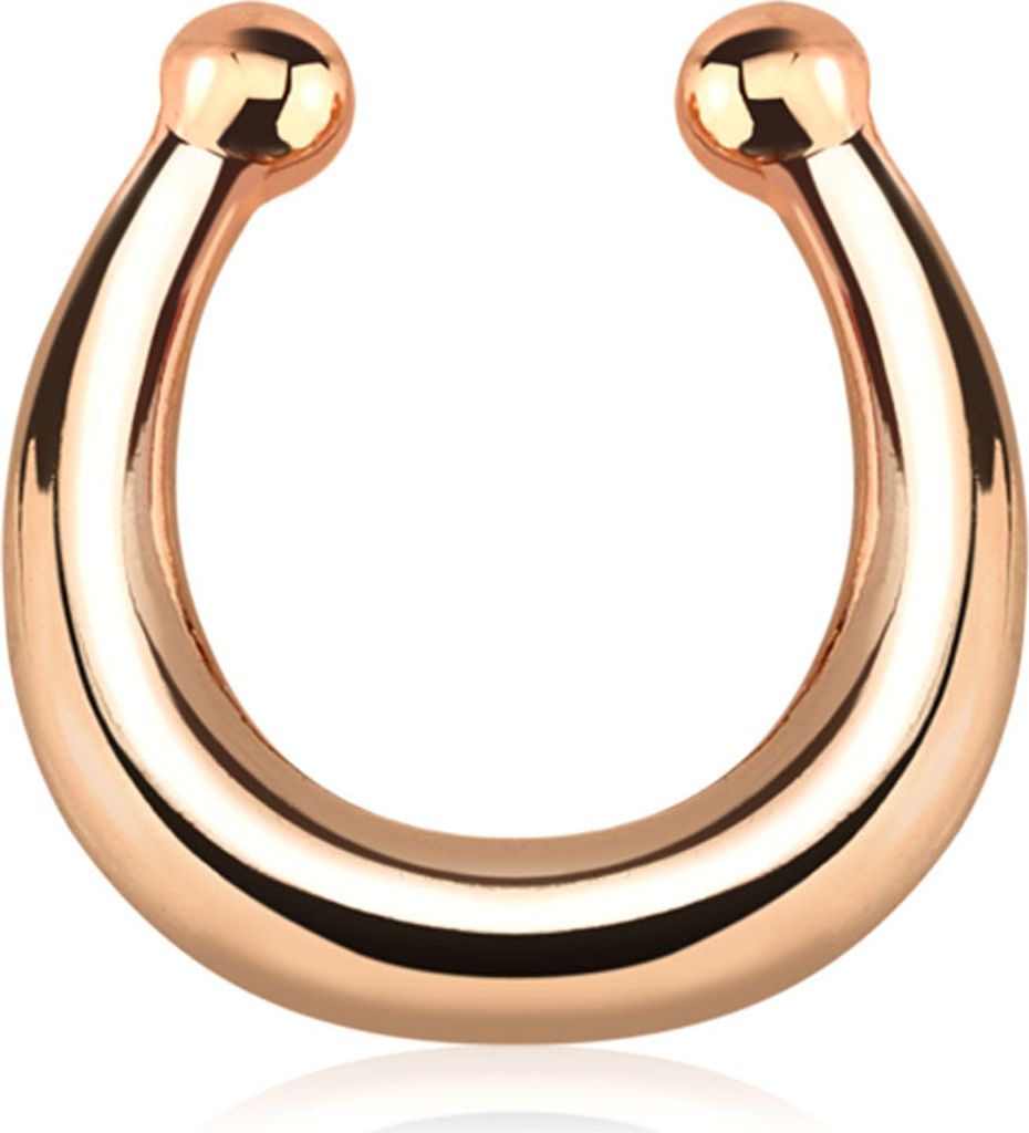 Nasenpiercing Nasenring Fake Piercing Septum Helix Hufeisen Clip On Hanger rosegold