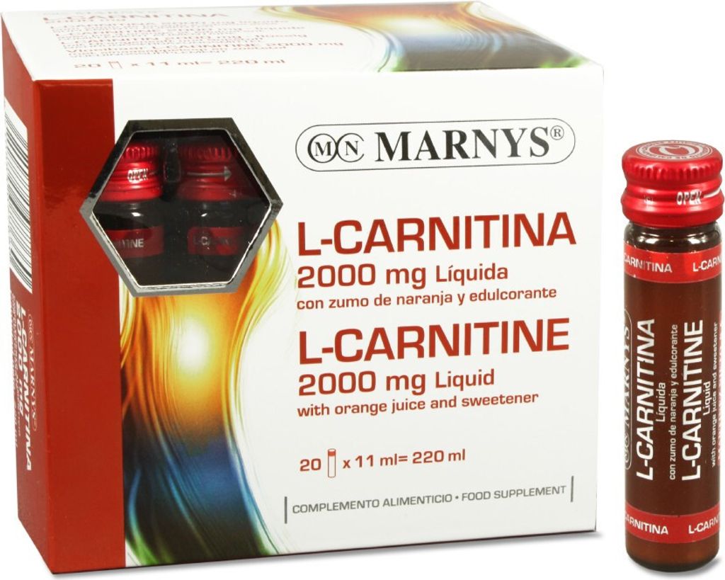 MARNYS L-Carnitin 2000 – Energieunterstützung für Stoffwechsel und Muskelleistung, 20x11 ml