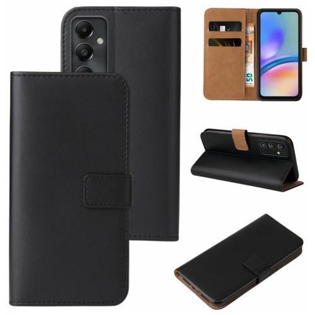 Kunstleder Flip-Hülle für Smartphones - Farbe: Schwarz - Produktbild 