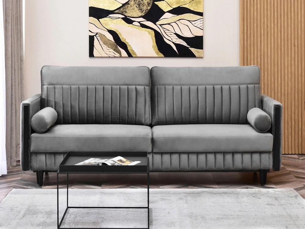 Schlafsofa EMELDA – grau/schwarz