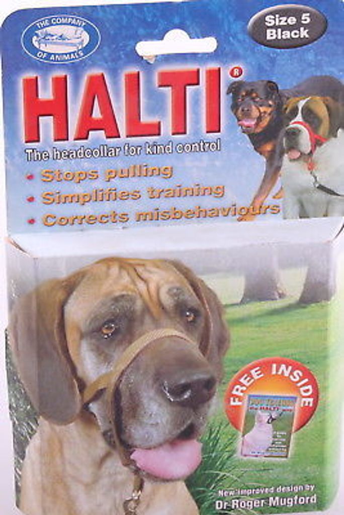 Halti Leather ,nicht gepolstert,Size 5 schwarz Kopfhalter für Hunde, NEU