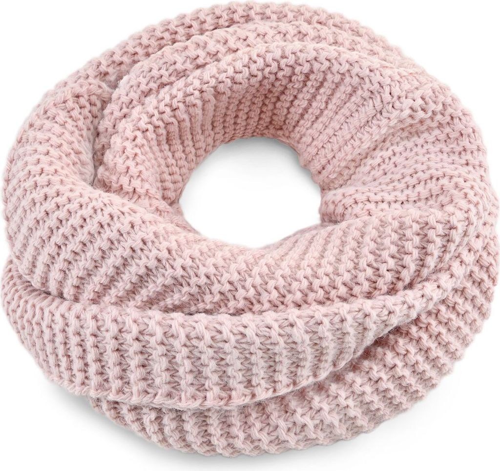 Damen Loopschal Strickschal Schlauchschal Winterschal einfarbig Neverless rosa unisize