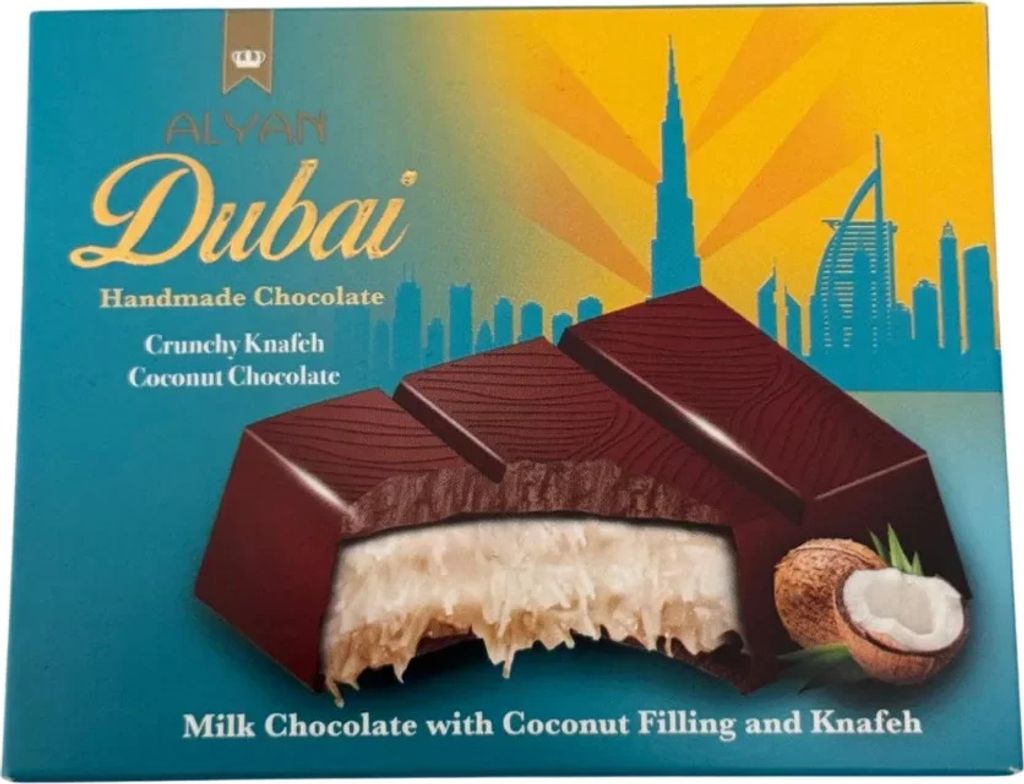 Alyan Dubai Schokolade 100g - mit Kokoscreme Produktbild 