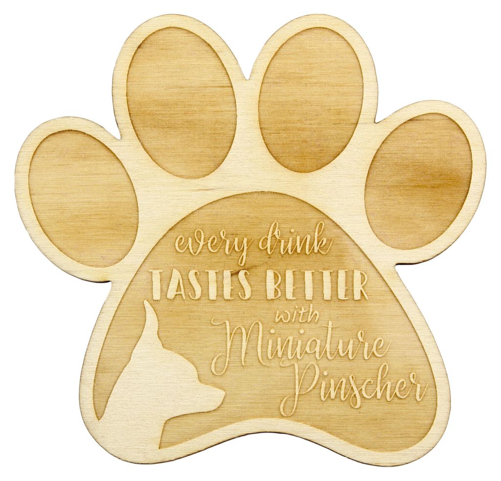 Zwergpinscher - Tasse Untersetzer, graviert Untersetzer mit Hund, Geschenk für Hundeliebhaber von Art-Dog Marke