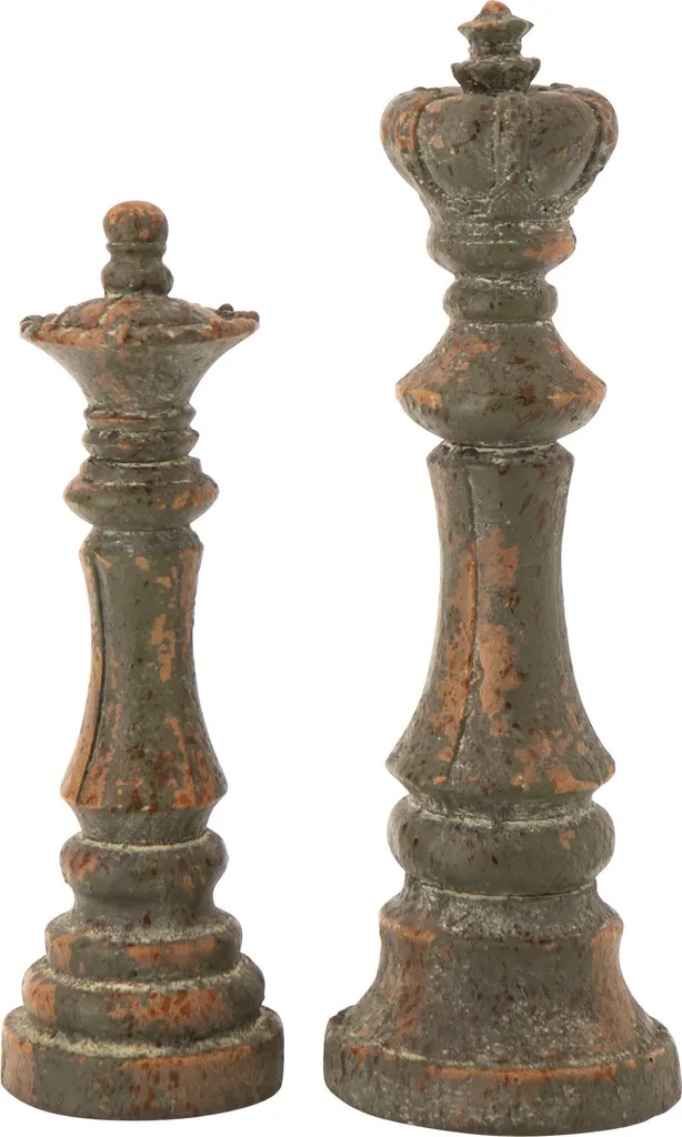 J-Line Pièce d'échecs antique extérieur magnésium vert foncé lot de 2