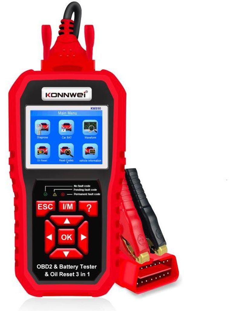 Konnwei KW890 OBDII Autodiagnose + 12V Autobatterie-Tester Produktbild 