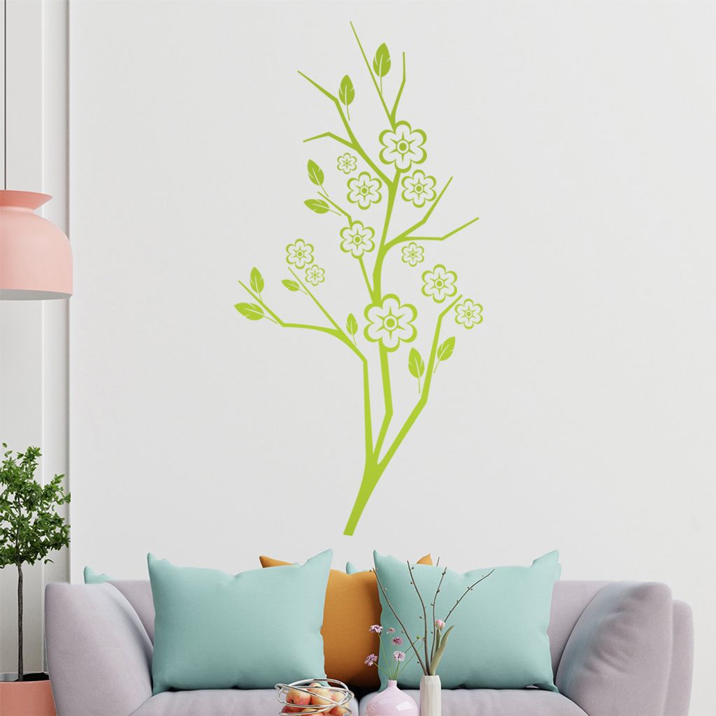 Kirschbaum - Blüten - Äste Wandtattoo in 6 Größen - Wandaufkleber Wall Sticker - Dekoration, Küche, Wohnzimmer, Schlafzimmer, Badezimmer