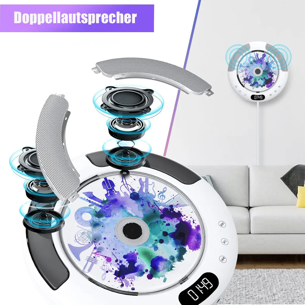 Chaîne Hi-Fi Compacte Lecteur CD MP3 avec Bluetooth et Télécommande Zen