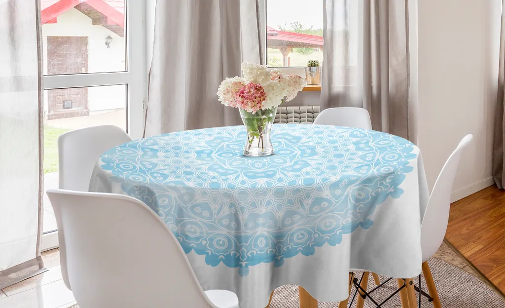 Tovaglia Minimal Mandala Blu 150cm ABAKUHAUS - Arredo Cucina Moderno