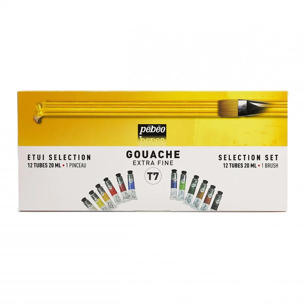 Gouache Pébéo T7 Extra Fine : 12 Tubes de 20 ml Haute Concentration