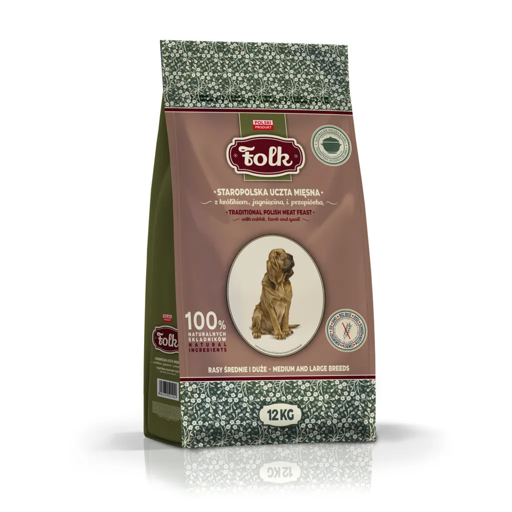 Croquettes Chien Lapin Agneau Caille Folk Repas de la Vieille Pologne 12kg