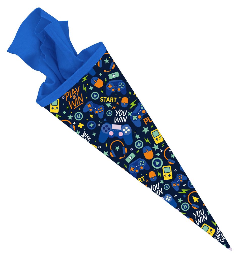 ITENGA Schultüte 70cm rund Muster PLAY and WIN mit Produktbild 