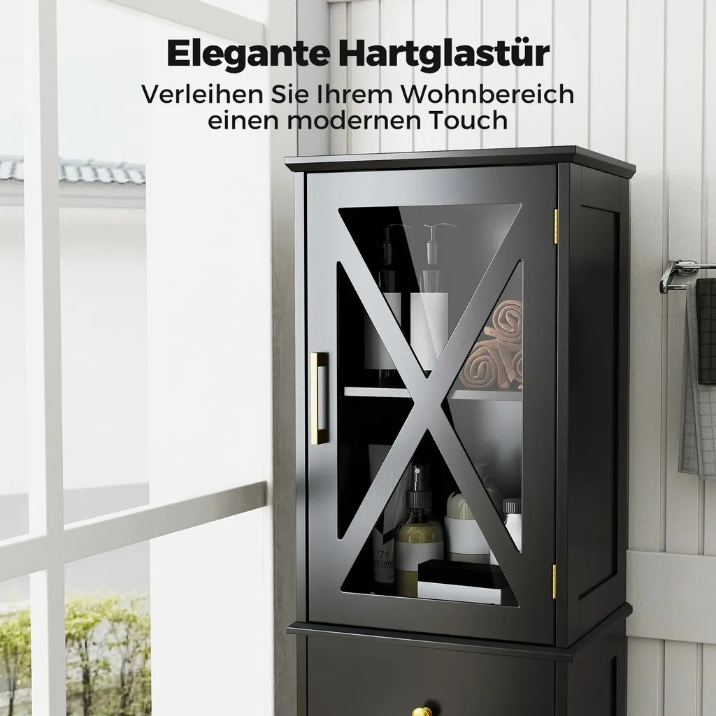 Rangement salle de bain vertical noir pour optimiser les petits coins - 5