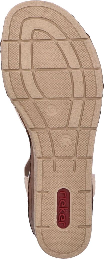 Rieker Damen Sandalette mit T-Riemen Plateau und Keilabsatz 63778, Größe:39 EU, Farbe:Rosa