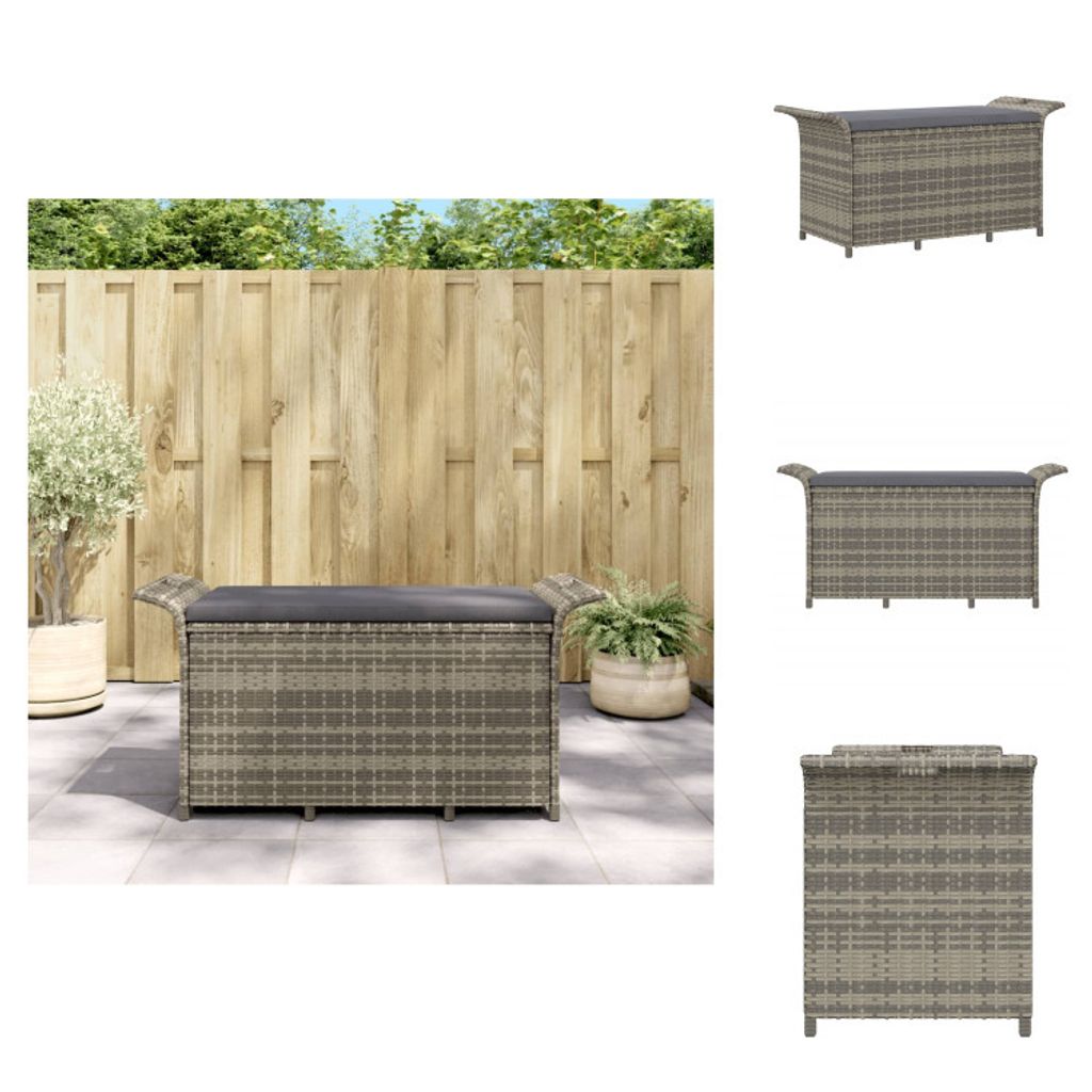 vidaXL Záhradná lavica s vankúšmi sivá 116x46x57 cm Obrázok produktu 