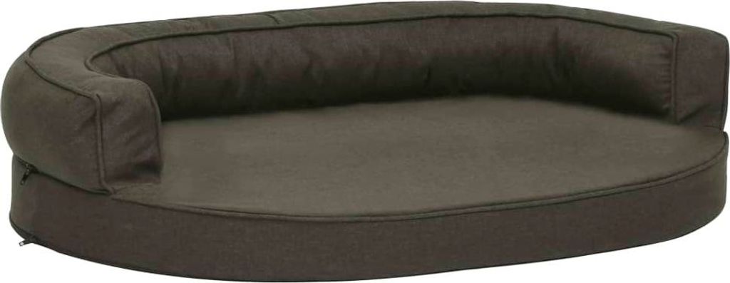 vidaXL Hundematratze Ergonomisch 75x53cm Leinenoptik Dunkelgrau