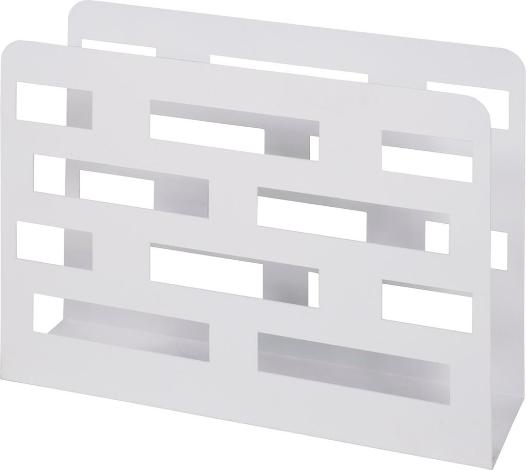 HAKU Zeitungsständer weiß - Metall, B/H/T: 35x26x10 cm