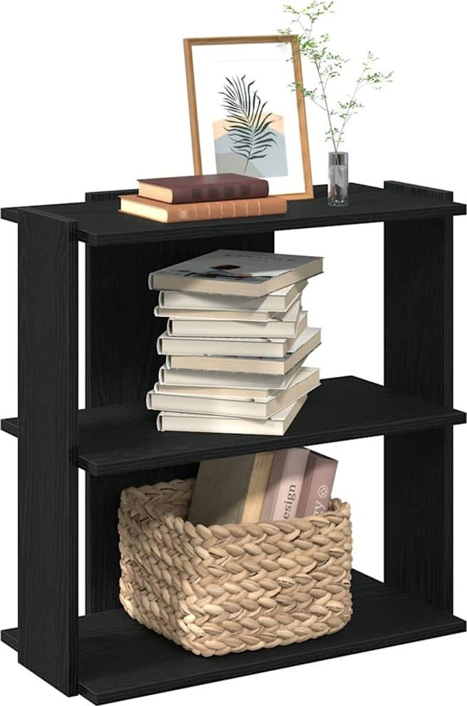 "im Angebot" Bücherregal, Standregal, Aufbewahrungsregal, 3 Böden Schwarz 60x30x60 cm Holzwerkstoff - Aktenregal CC24530