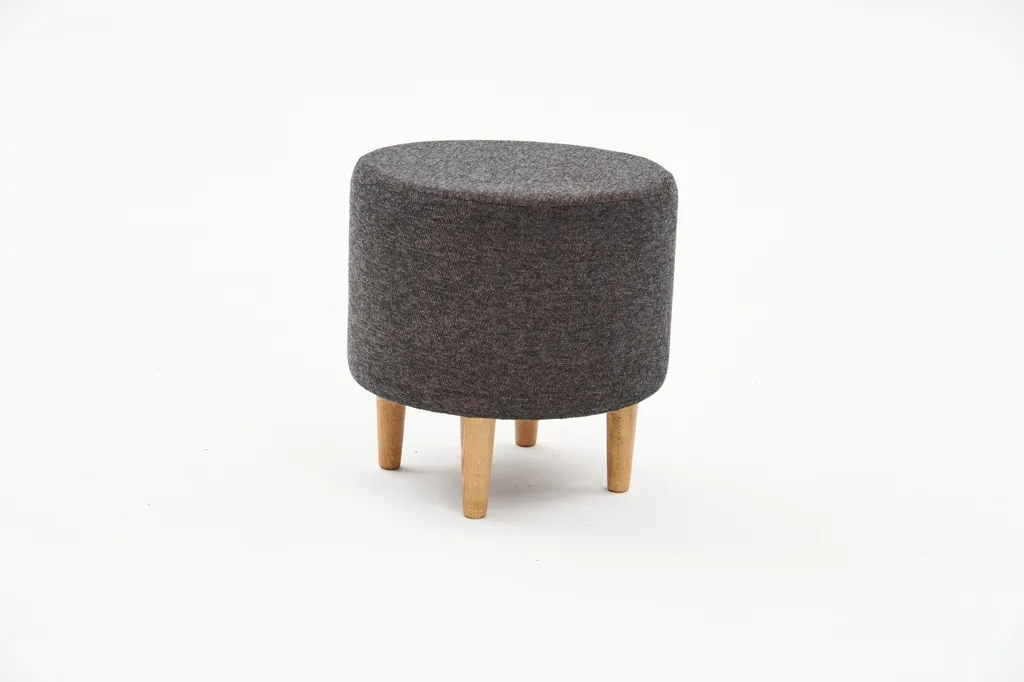 Petit pouf d'appoint anthracite et cuivre pour repose-pieds de salon