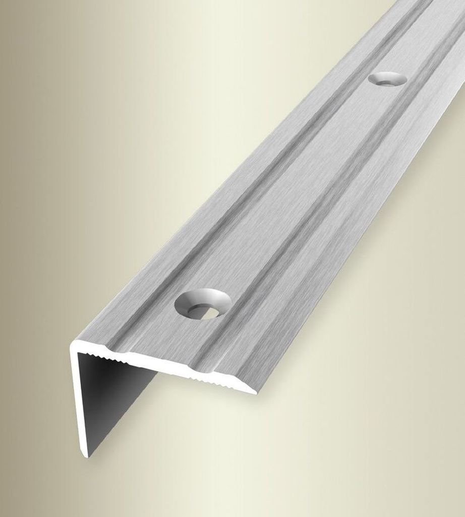 PROVISTON | Winkelprofil | Breite: 24.5 mm | Höhe: 0 - 17 mm | Länge: 1000 mm | Aluminium eloxiert | Gerillt | Einfach Biegbar | Silber Fein Gesc...