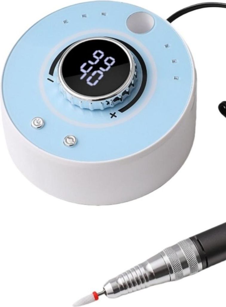 INF Smart Nagel Schleifer: Elektrische Nagelfeile mit 40 Geschwindigkeiten & 12 Bits Blau