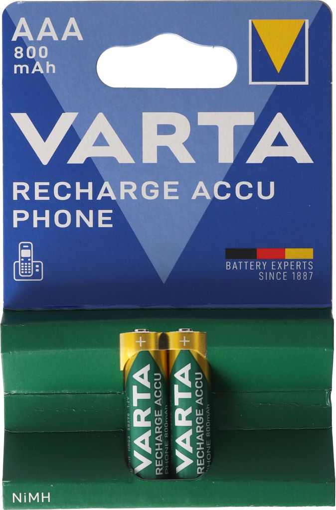 Varta RECHARGE telefónna batéria AAA HR03 800mAh 2ks. Obrázok produktu 3