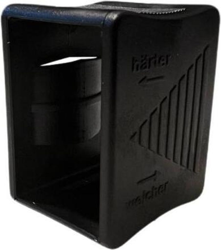 A black plastic slider mechanism for adjusting hardness.