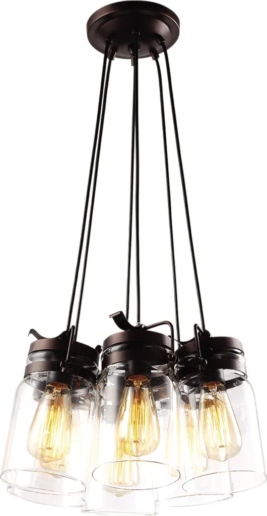 Lustre RAVEN 6 lumières pour plafonds hauts, éclairage puissant et chic