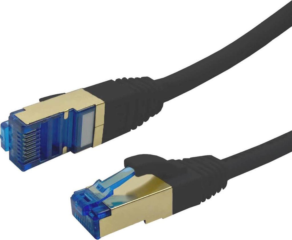 ProfiPatch LAN Kabel Cat7 S/FTP RJ45 Premium Patchkabel 10GB 600MHz LSZH Ethernet Netzwerkkabel schwarz 2m