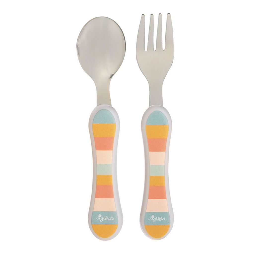 sigikid 4 Freunde Besteck-Set Yellow, 2-tlg., Kinderbesteck, Besteck-Set, Gabel, Löffel, Kinder, 25362