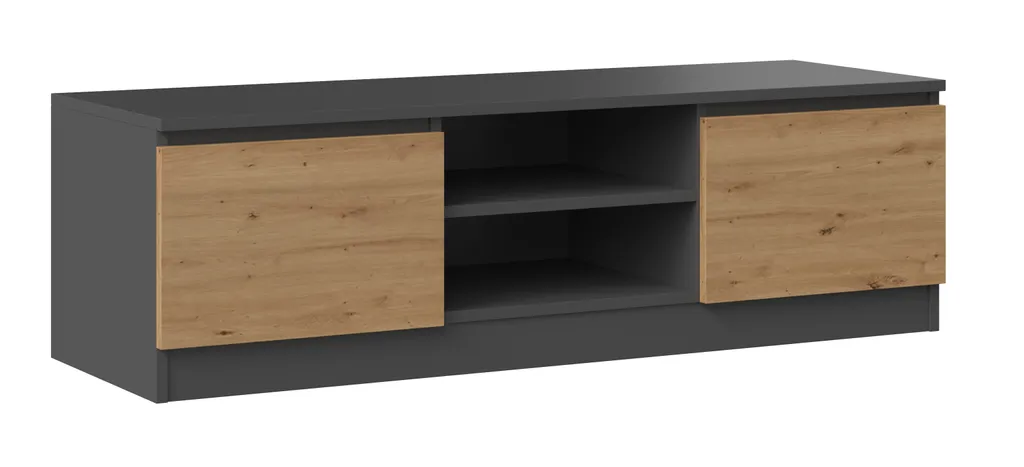 Meuble TV SABA 1 en Chêne Artisan et Anthracite avec Rangement Design