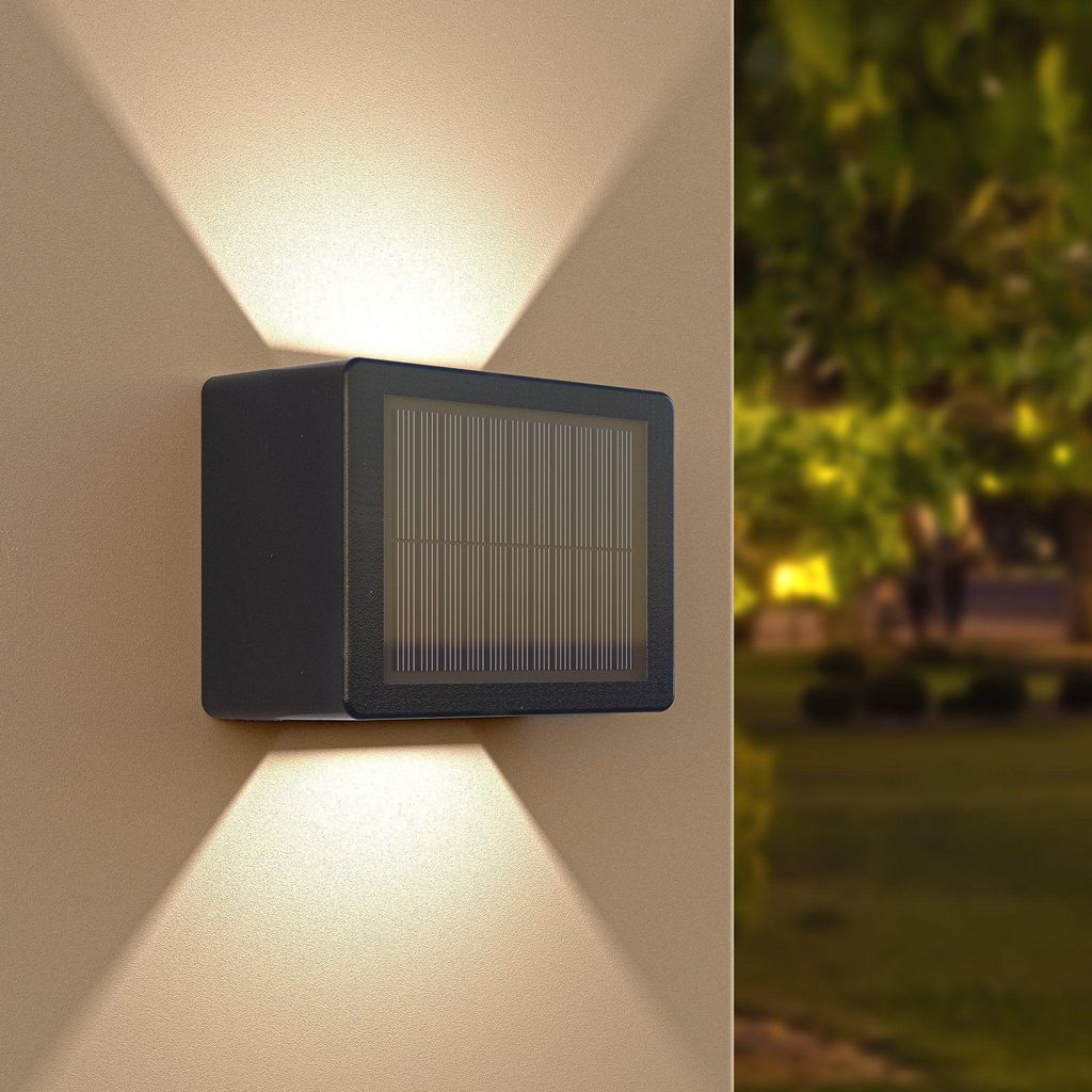 hoftronic Solar Wandleuchte Up & Down 1,2W 3000K IP65 Produktbild 
