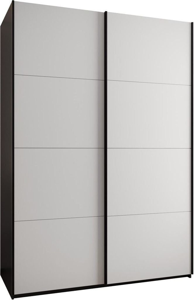 MEBLE KRYSPOL LUX 1 Kleiderschrank - 245,5x170x64cm - Schwarz, Weiß, Schwarz