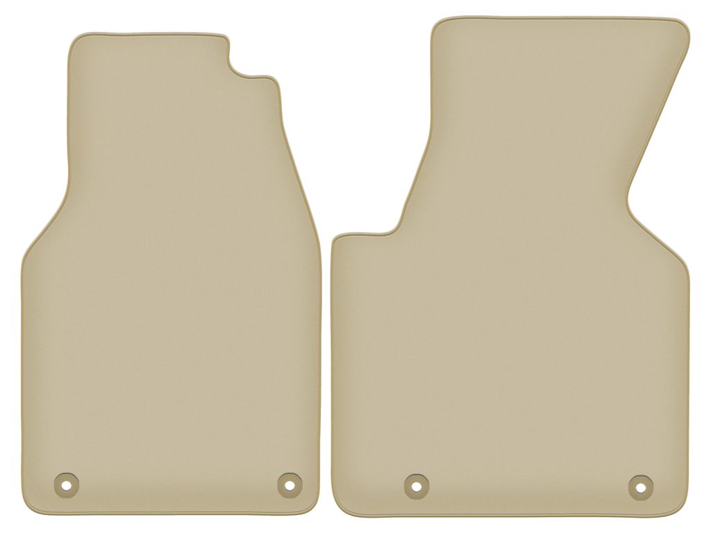 Velours-Fußmatten Vorne PREMIUM beige passend für Volkswagen Transporter T4 Multivan (1993-2001, Lieferung) – mit Befestigungen – passgenau