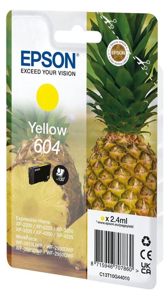 Epson 604 - 2,4 ml - giallo - originale - blister con Immagine del prodotto 