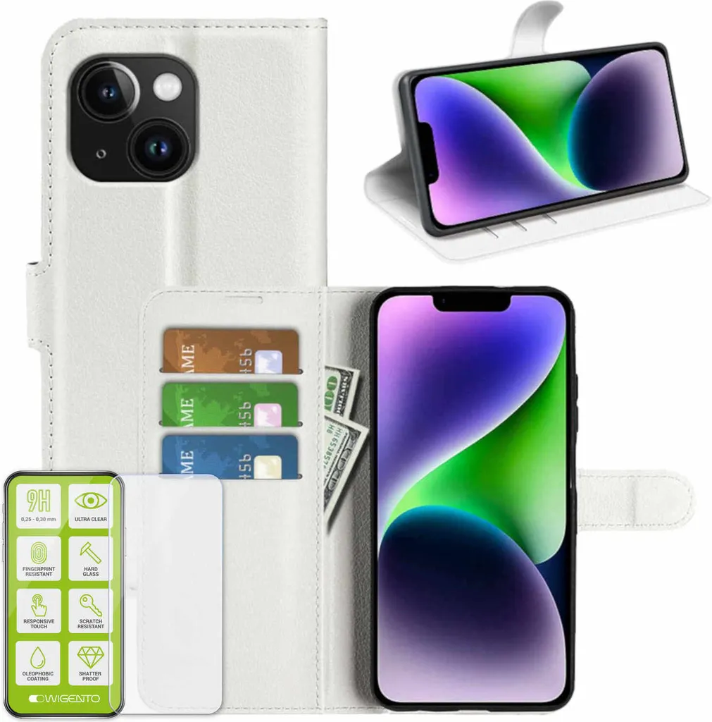 Cover Bianca iPhone 15 Plus con Pellicola Vetro H9 - Design Minimal