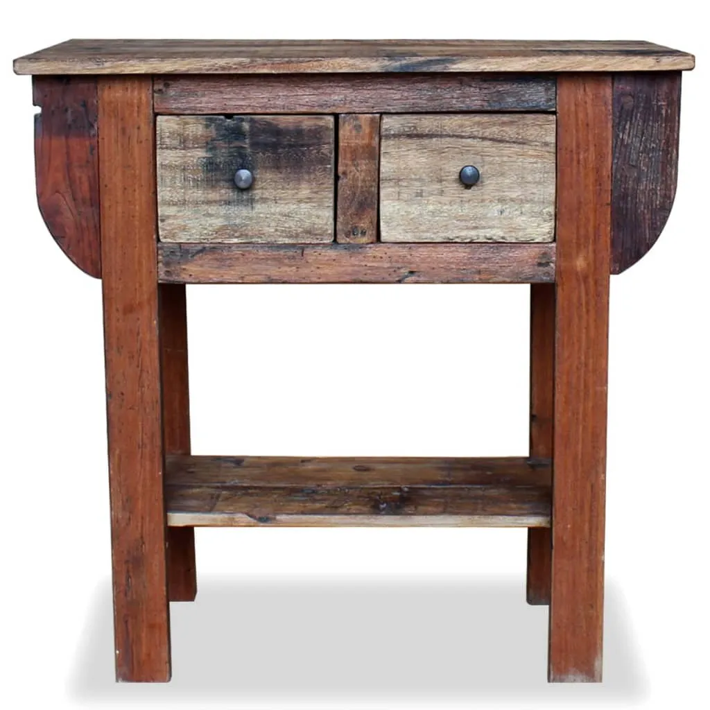 Table console en bois de récupération 80 cm - Meuble d'entrée rustique - 3