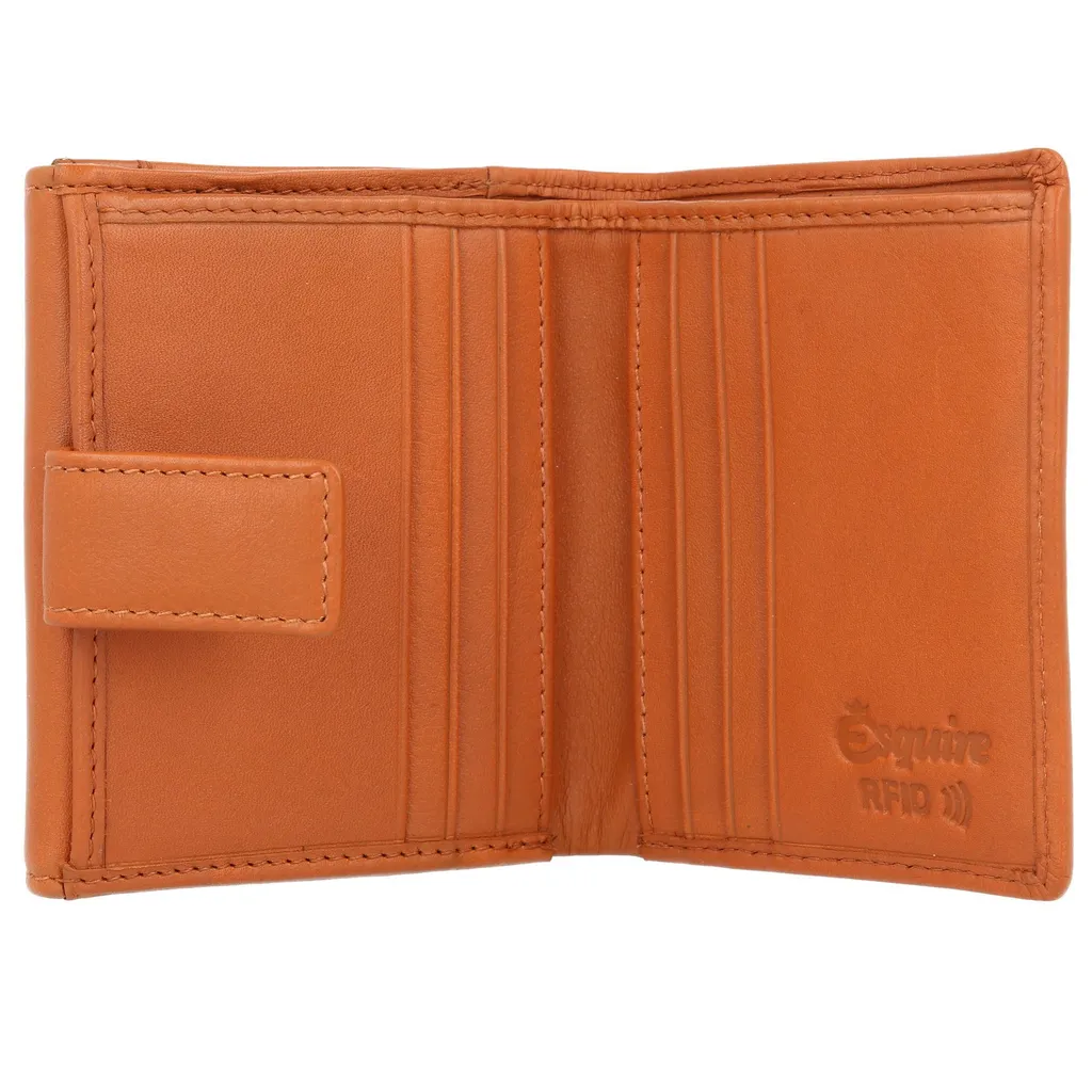 Porte-monnaie Peru Esquire Cuir Cognac avec Compartiments Multiples - 10